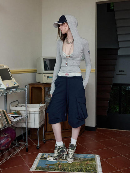 1JINN STUDIO Hooded Front Zip Fitted Slimming Women&