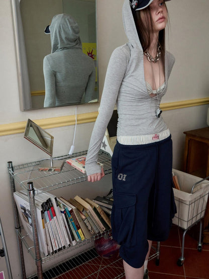1JINN STUDIO Hooded Front Zip Fitted Slimming Women&