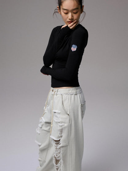 1JINN STUDIO Hooded Front Zip Fitted Slimming Women&