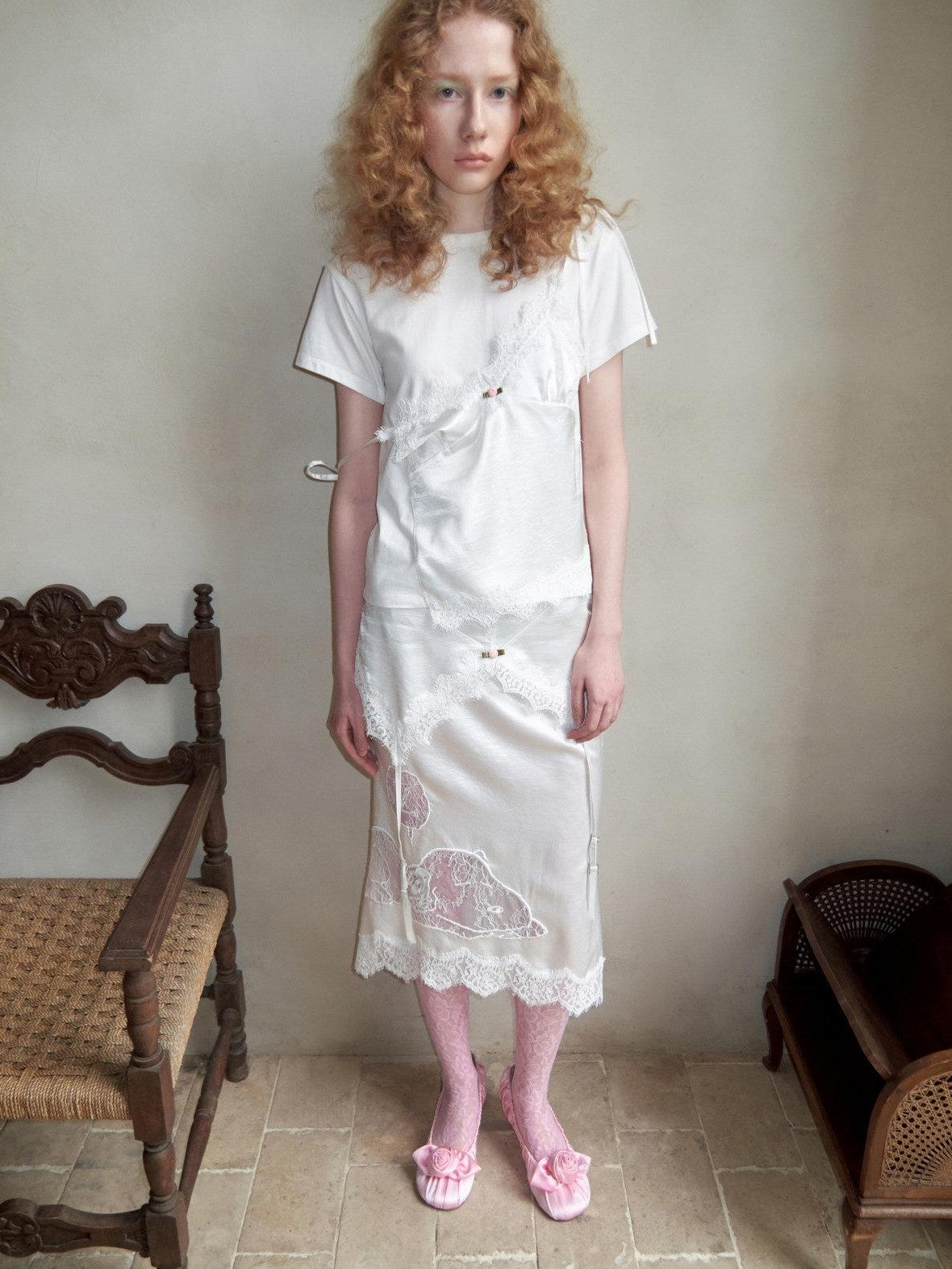 1JINN STUDIO Lace Applique Embroidery Deconstructed Fishtail Women&