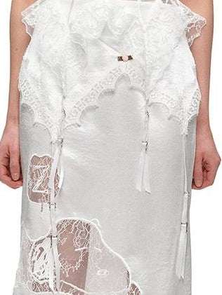 1JINN STUDIO Lace Applique Embroidery Deconstructed Fishtail Women&