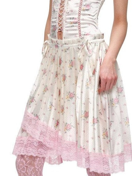 1JINN STUDIO Lace Boned Corset Tie Layered Women&