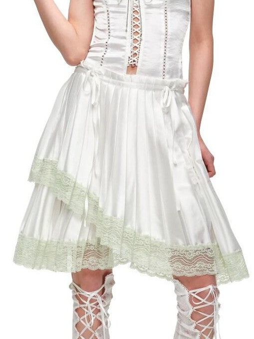 1JINN STUDIO Lace Boned Corset Tie Layered Women&