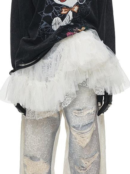 1JINN STUDIO Lace Spliced Ruched Women&