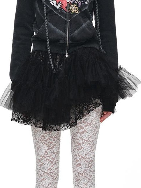 1JINN STUDIO Lace Spliced Ruched Women&