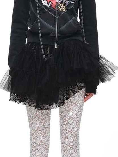 1JINN STUDIO Lace Spliced Ruched Women&