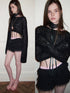 1JINN STUDIO Lace Trim Multi Layer Ruffle Puff Low Waist Women&