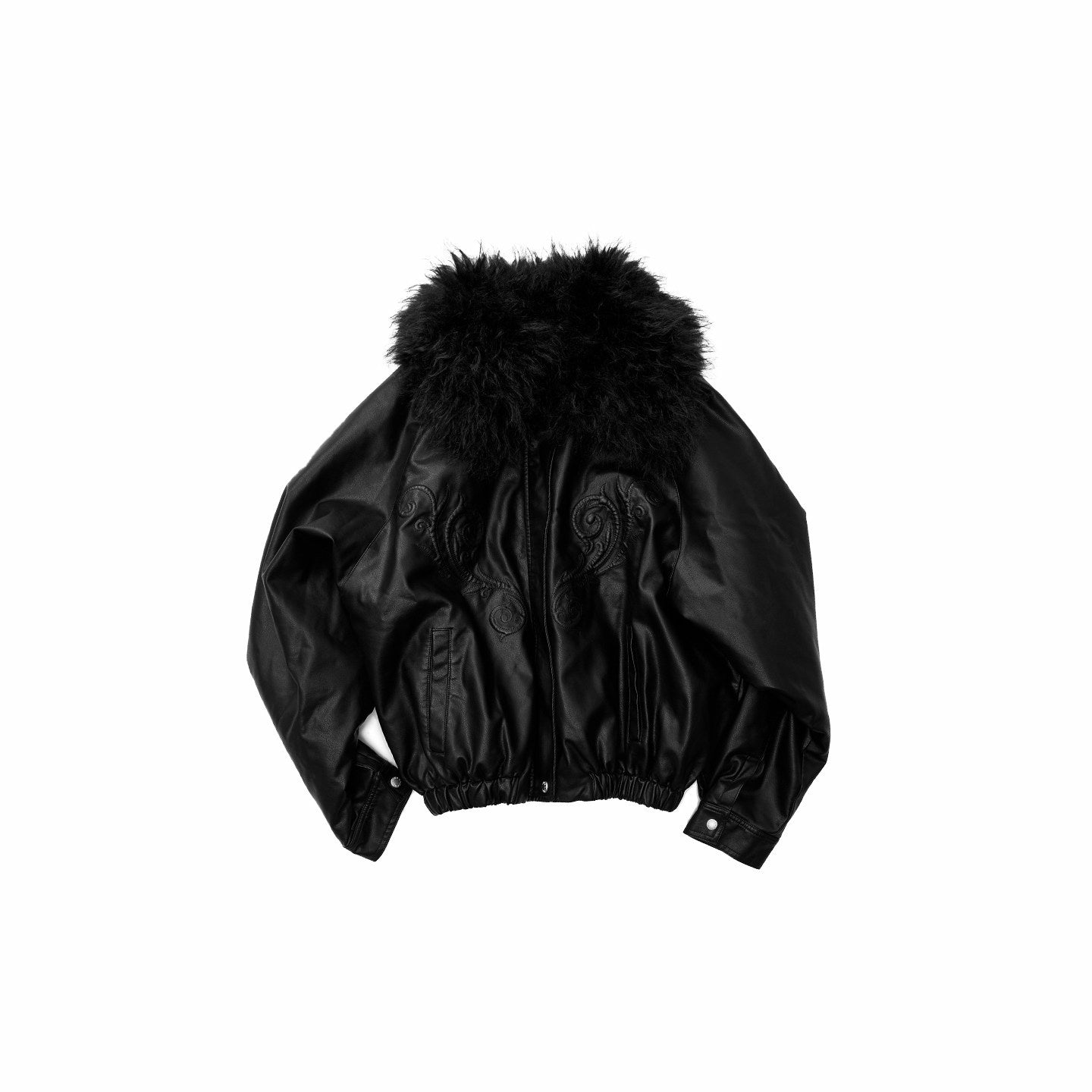 1JINN_STUDIO_Large_Fur_Collar_Embossed_Embroidery_Padded_Loose_Fit_Women&