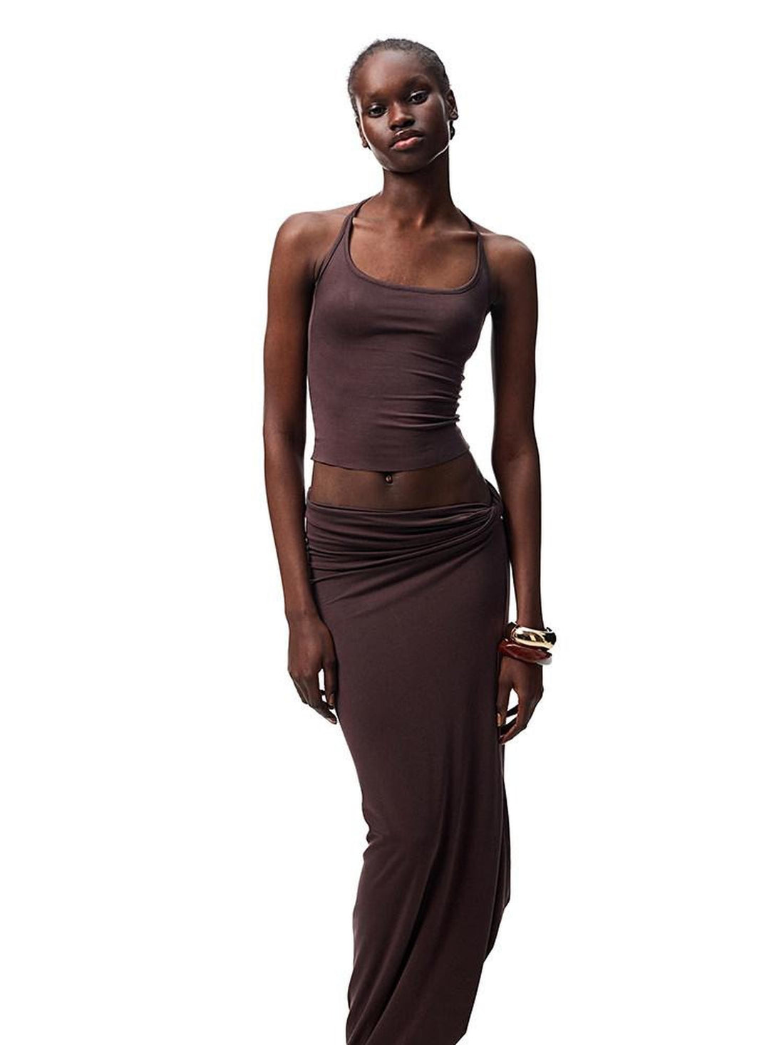 1JINN STUDIO Large Round Neck Back Knot Vest Slim Fit Women&