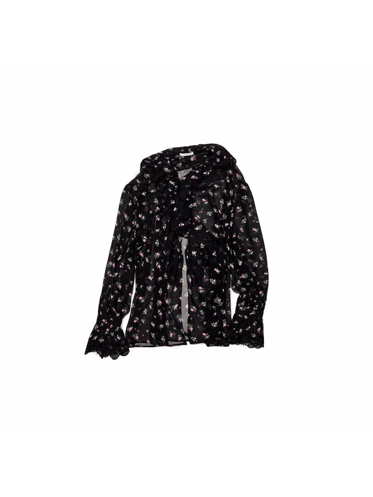 1JINN STUDIO Large Ruffle V-neck Victorian Floral Long Sleeve Women&