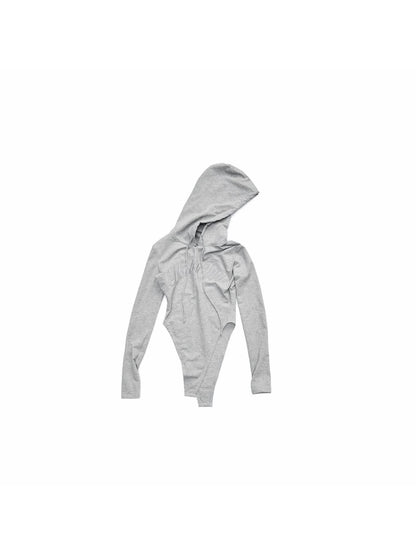 1JINN STUDIO Letter Embroidered Drawstring Hooded Slim Waist Women&