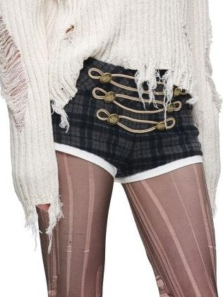 1JINN STUDIO Letter Heart Print Distressed Ribbed Knit Women&