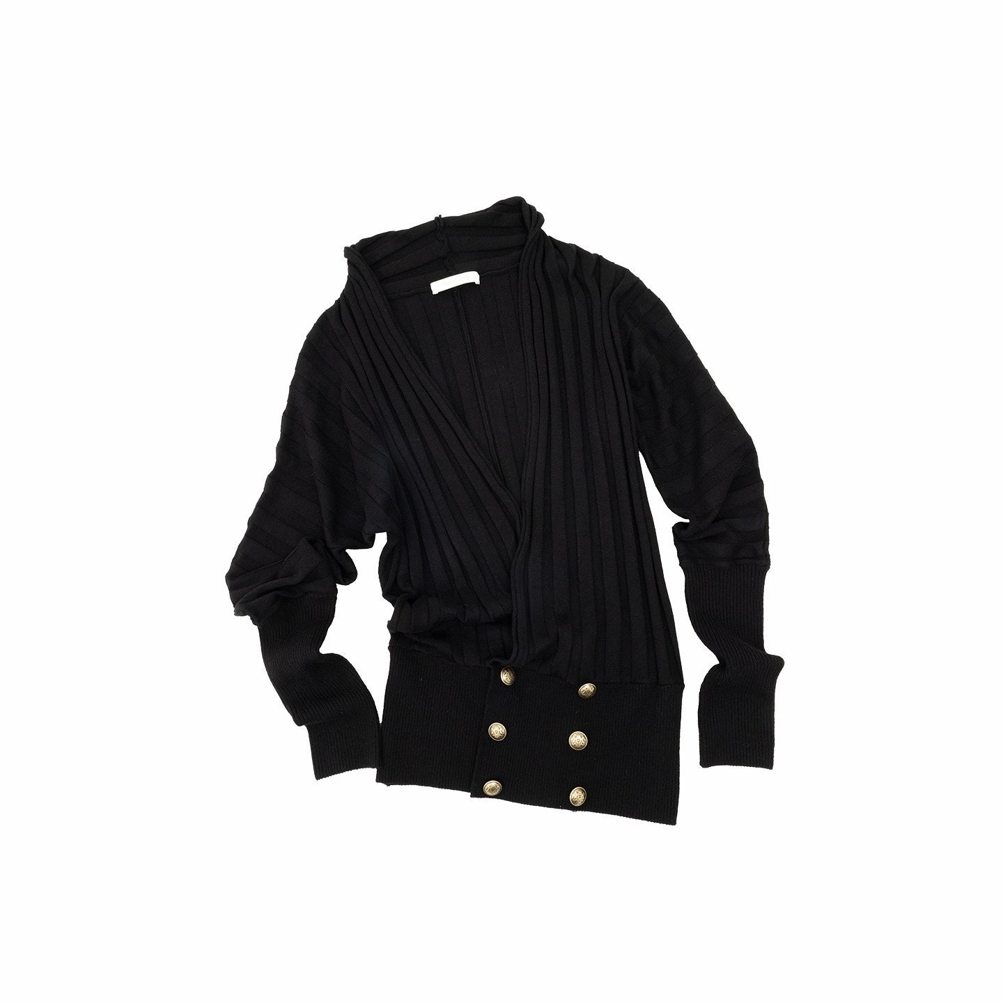 1JINN_STUDIO_Loose_Double_Row_Button_V-neck_Batwing_Women&