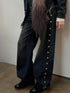 1JINN STUDIO Mud Dyed Washed Distressed Studded Women&