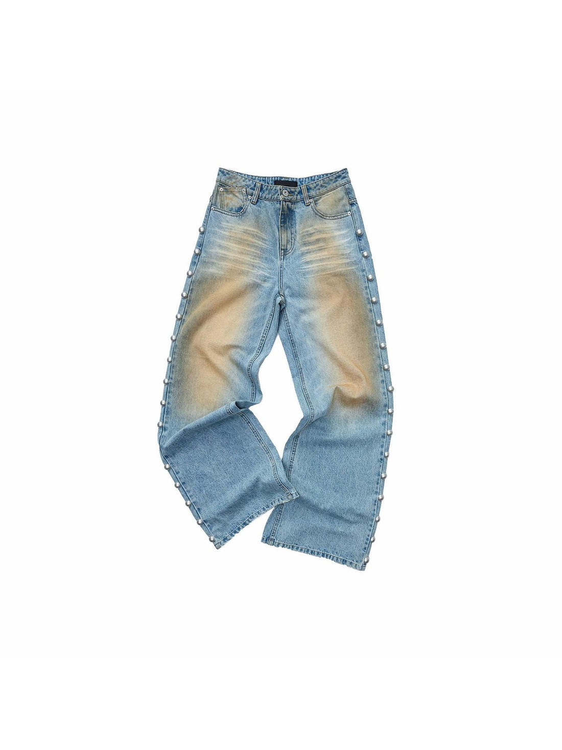 1JINN STUDIO Mud Dyed Washed Distressed Studded Women&