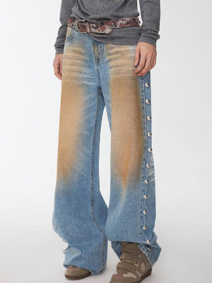 1JINN STUDIO Mud Dyed Washed Distressed Studded Women&