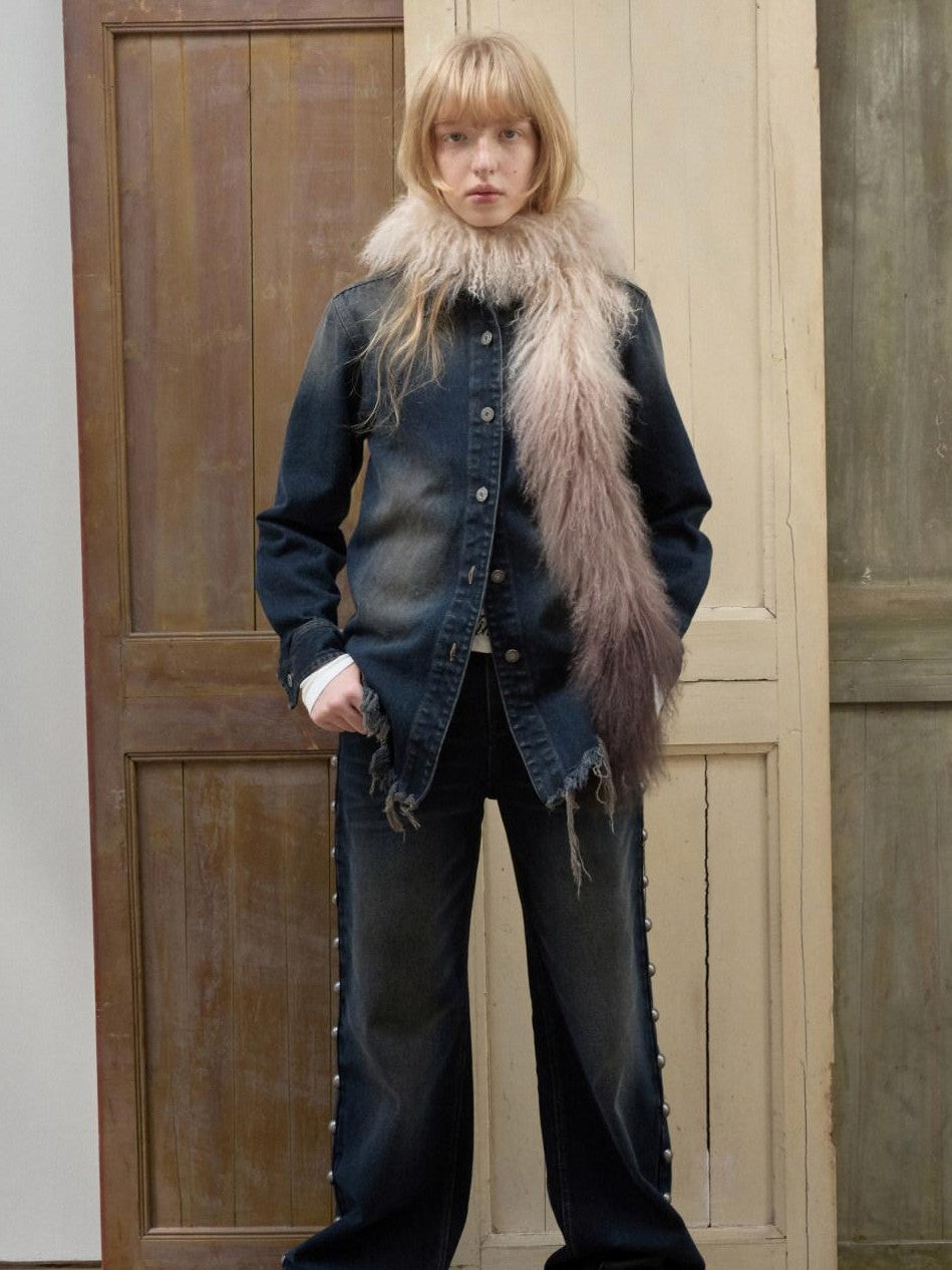 1JINN STUDIO Mud Dyed Washed Distressed Studded Women&