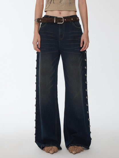 1JINN STUDIO Mud Dyed Washed Distressed Studded Women&