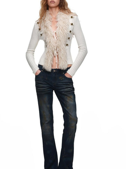1JINN STUDIO Napoleon Collar Fitted Long Sleeve Women&