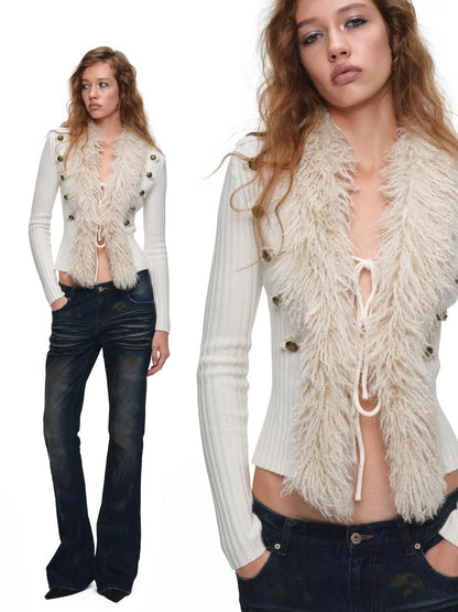 1JINN STUDIO Napoleon Collar Fitted Long Sleeve Women&