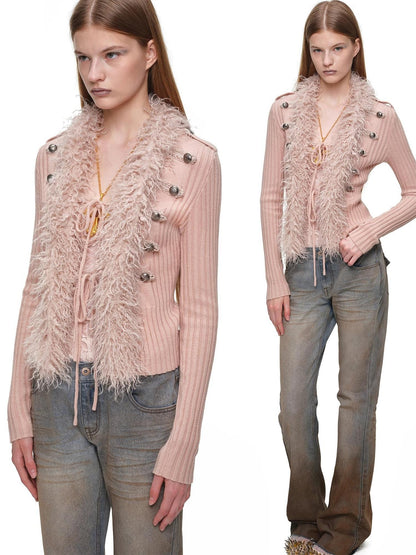 1JINN STUDIO Napoleon Collar Fitted Long Sleeve Women&
