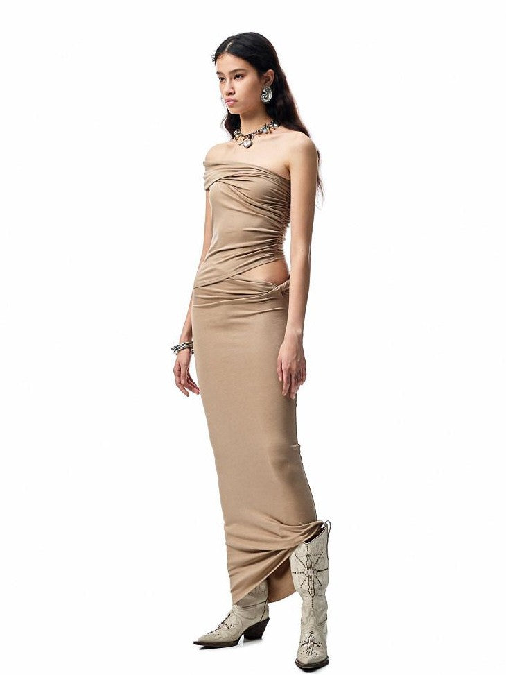 1JINN STUDIO One Shoulder Asymmetric Ruched Multiway Women&