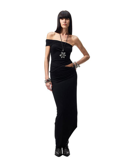 1JINN STUDIO One Shoulder Asymmetric Ruched Multiway Women&