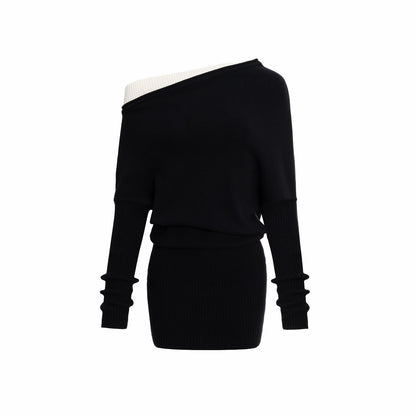 1JINN_STUDIO_One_Shoulder_Colorblock_Bodycon_Faux_Two_Piece_Women&