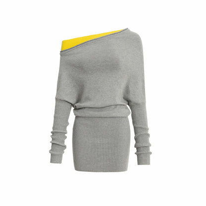 1JINN_STUDIO_One_Shoulder_Colorblock_Bodycon_Faux_Two_Piece_Women&
