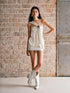 1JINN STUDIO One Shoulder Knotted Bustier Bodycon Women&