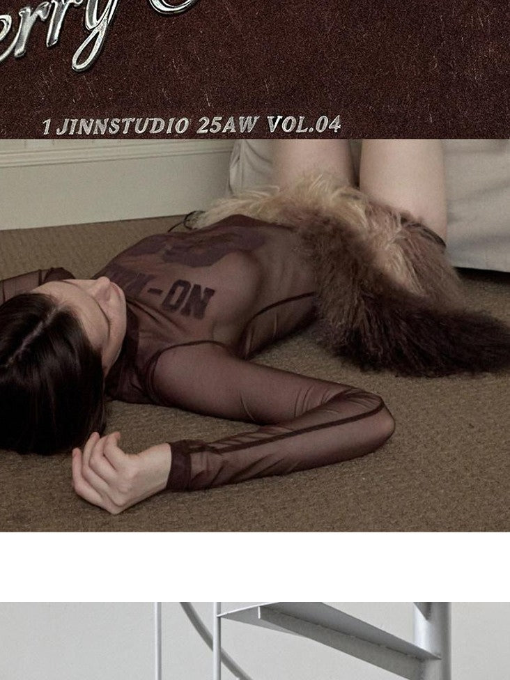 1JINN STUDIO Ostrich Feather Hem Rhinestone Embellished U Neck Women&