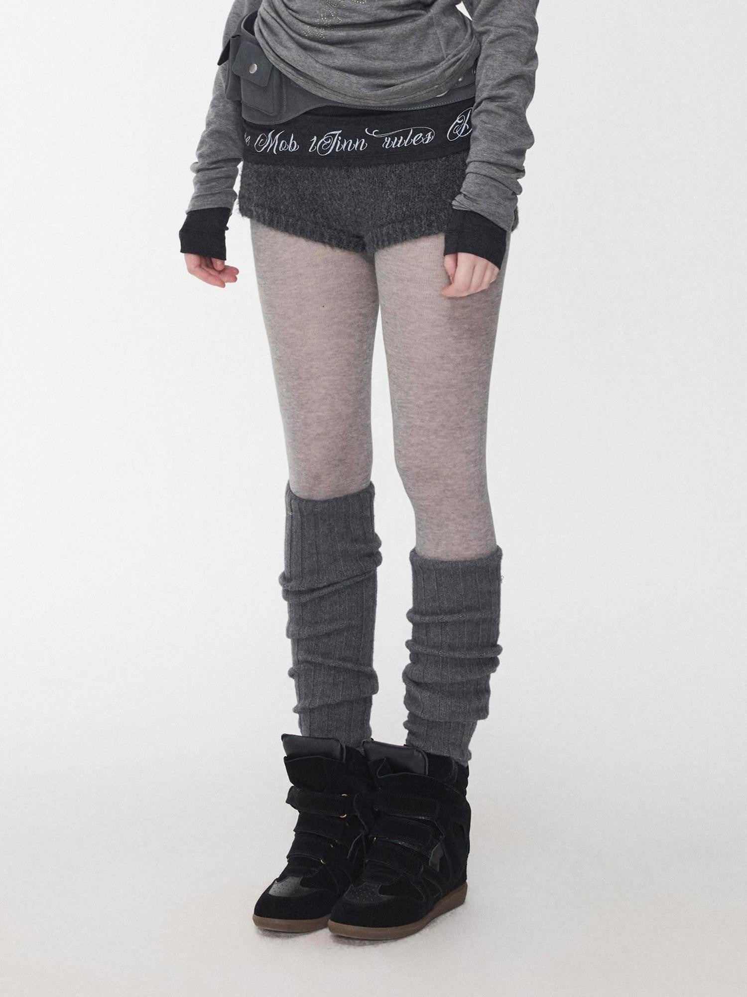 1JINN STUDIO Over Knee Long Tube Warm Scrunched Knit Women&