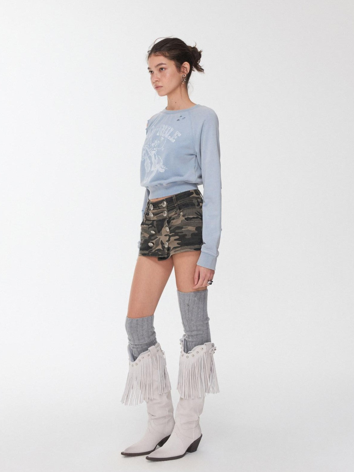 1JINN STUDIO Over Knee Long Tube Warm Scrunched Knit Women&