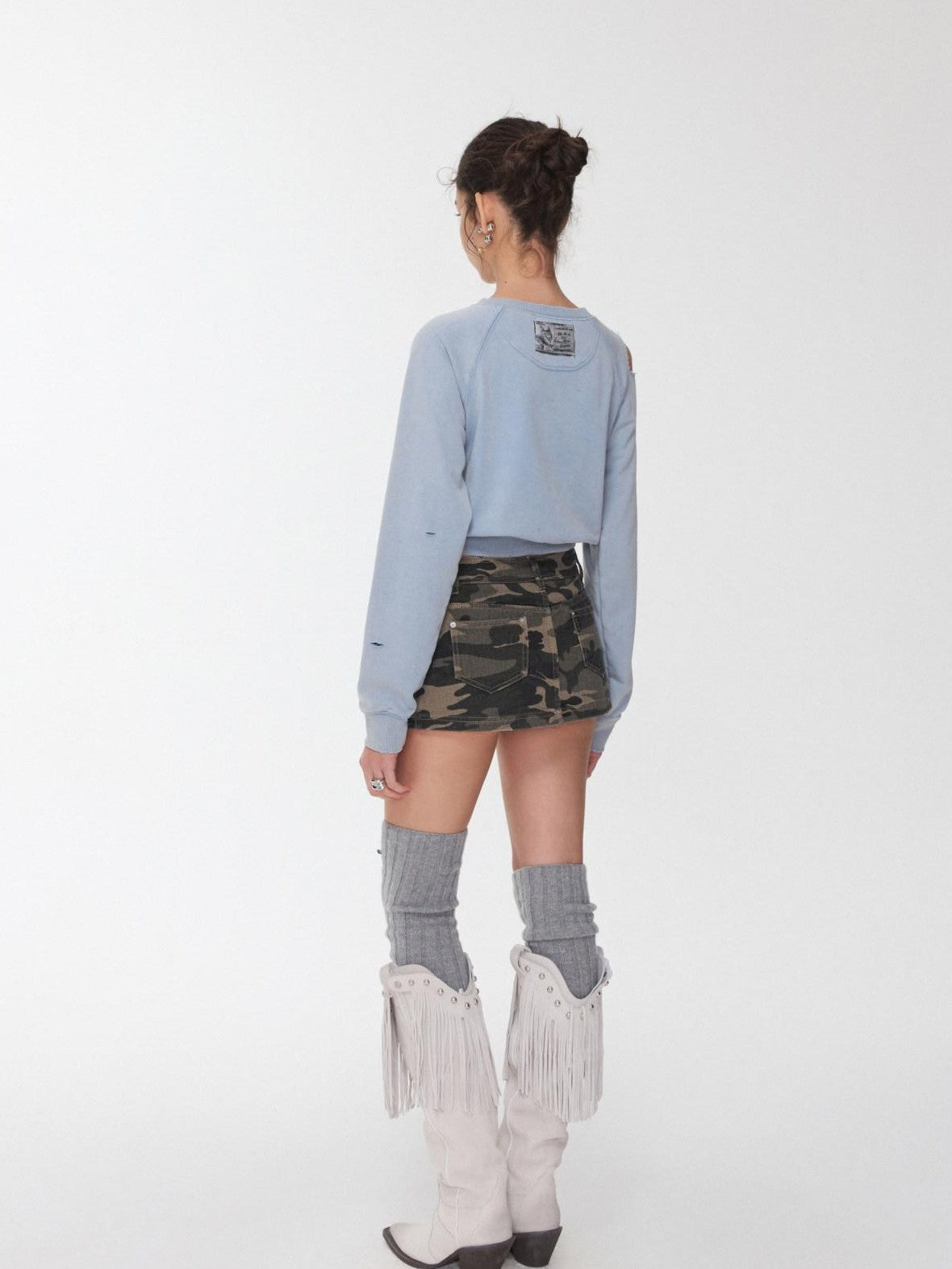 1JINN STUDIO Over Knee Long Tube Warm Scrunched Knit Women&