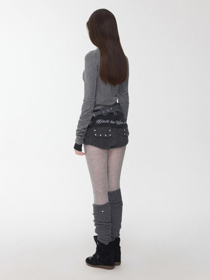 1JINN STUDIO Over Knee Long Tube Warm Scrunched Knit Women&