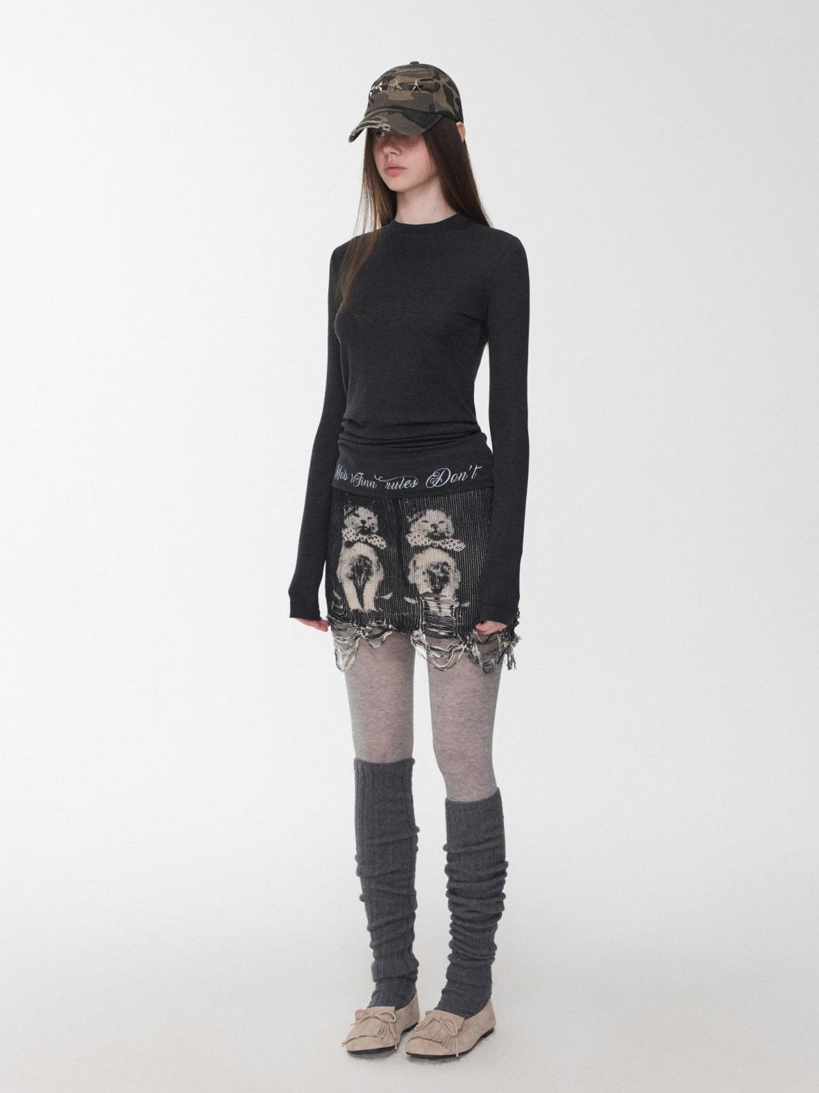 1JINN STUDIO Over Knee Long Tube Warm Scrunched Knit Women&