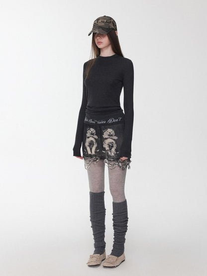 1JINN STUDIO Over Knee Long Tube Warm Scrunched Knit Women&