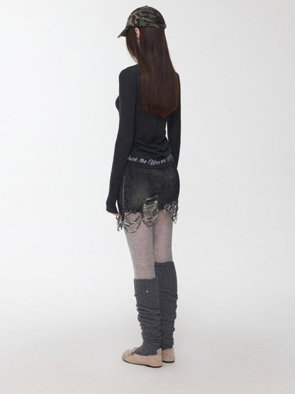 1JINN STUDIO Over Knee Long Tube Warm Scrunched Knit Women&