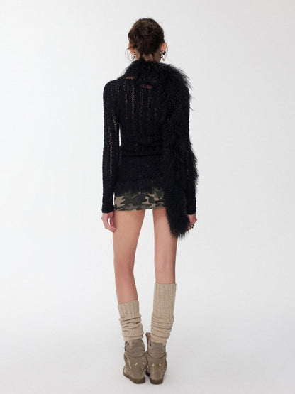 1JINN STUDIO Over Knee Long Tube Warm Scrunched Knit Women&