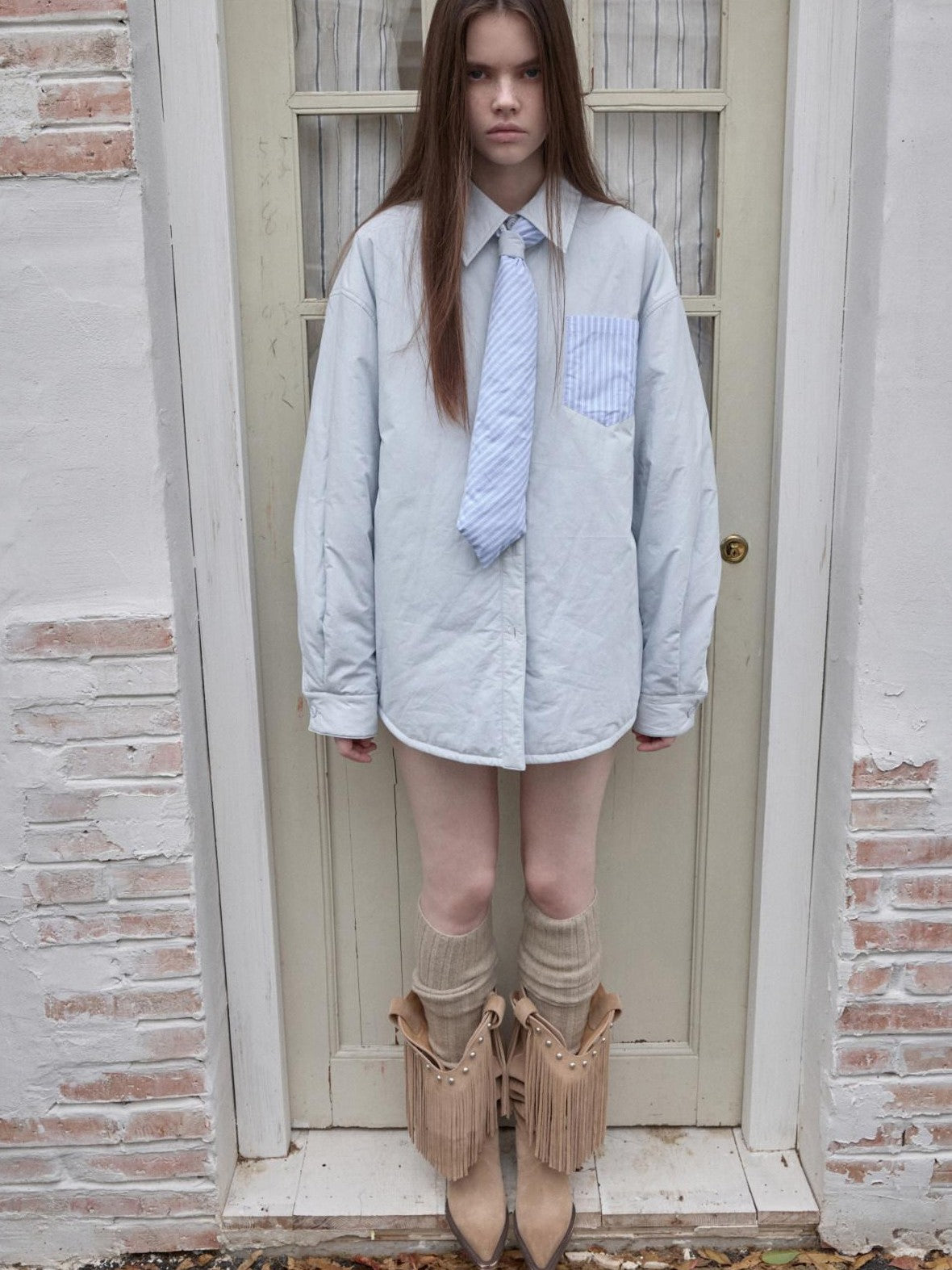 1JINN STUDIO Over Knee Long Tube Warm Scrunched Knit Women&