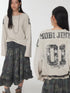 1JINN STUDIO Oversize Football Print Crystals Women&