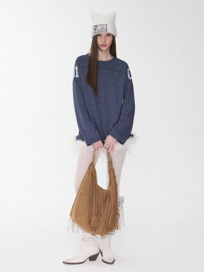 1JINN STUDIO Oversize Football Print Crystals Women&