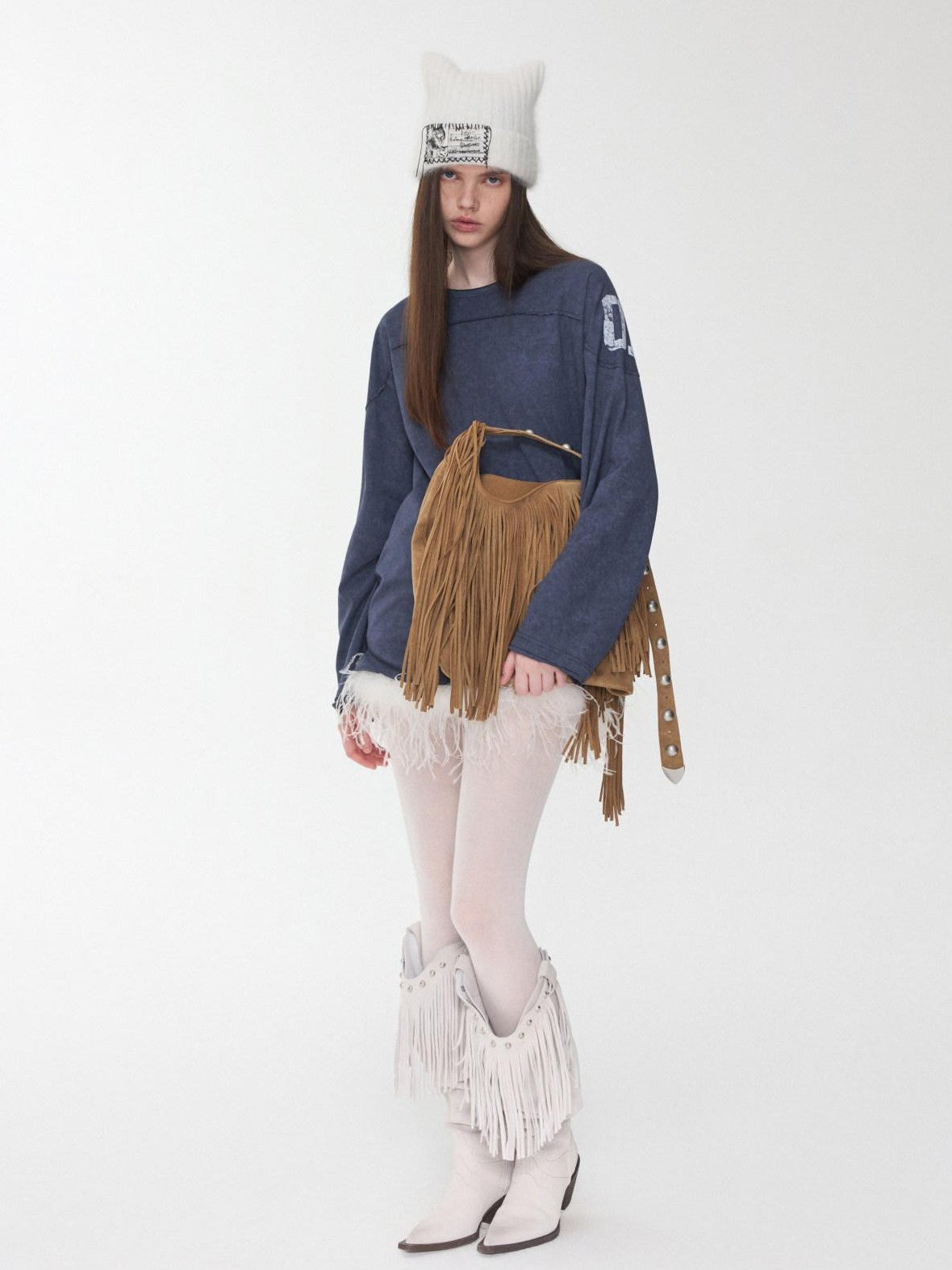 1JINN STUDIO Oversize Football Print Crystals Women&