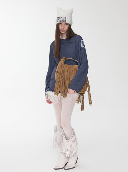 1JINN STUDIO Oversize Football Print Crystals Women&