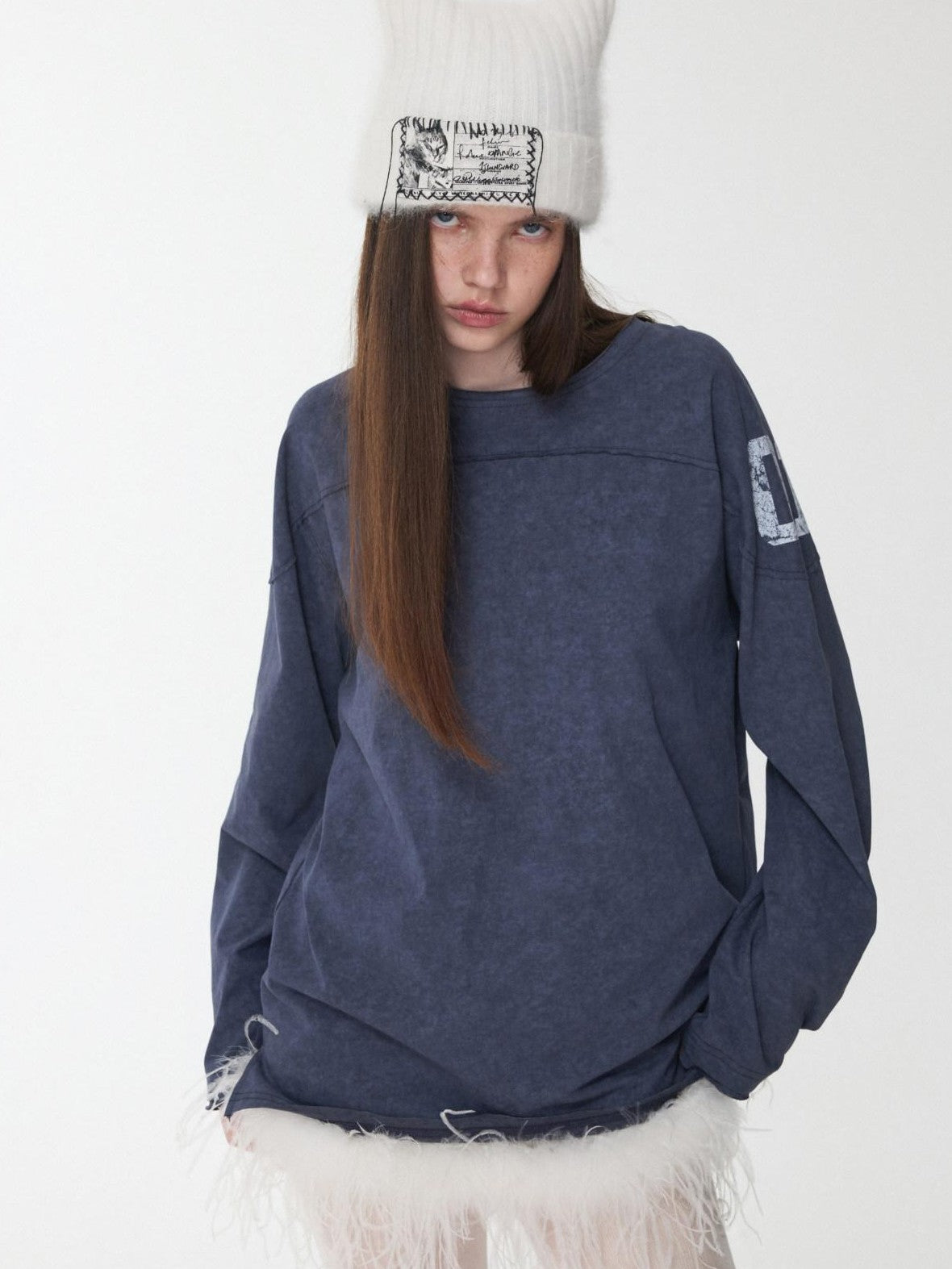 1JINN STUDIO Oversize Football Print Crystals Women&