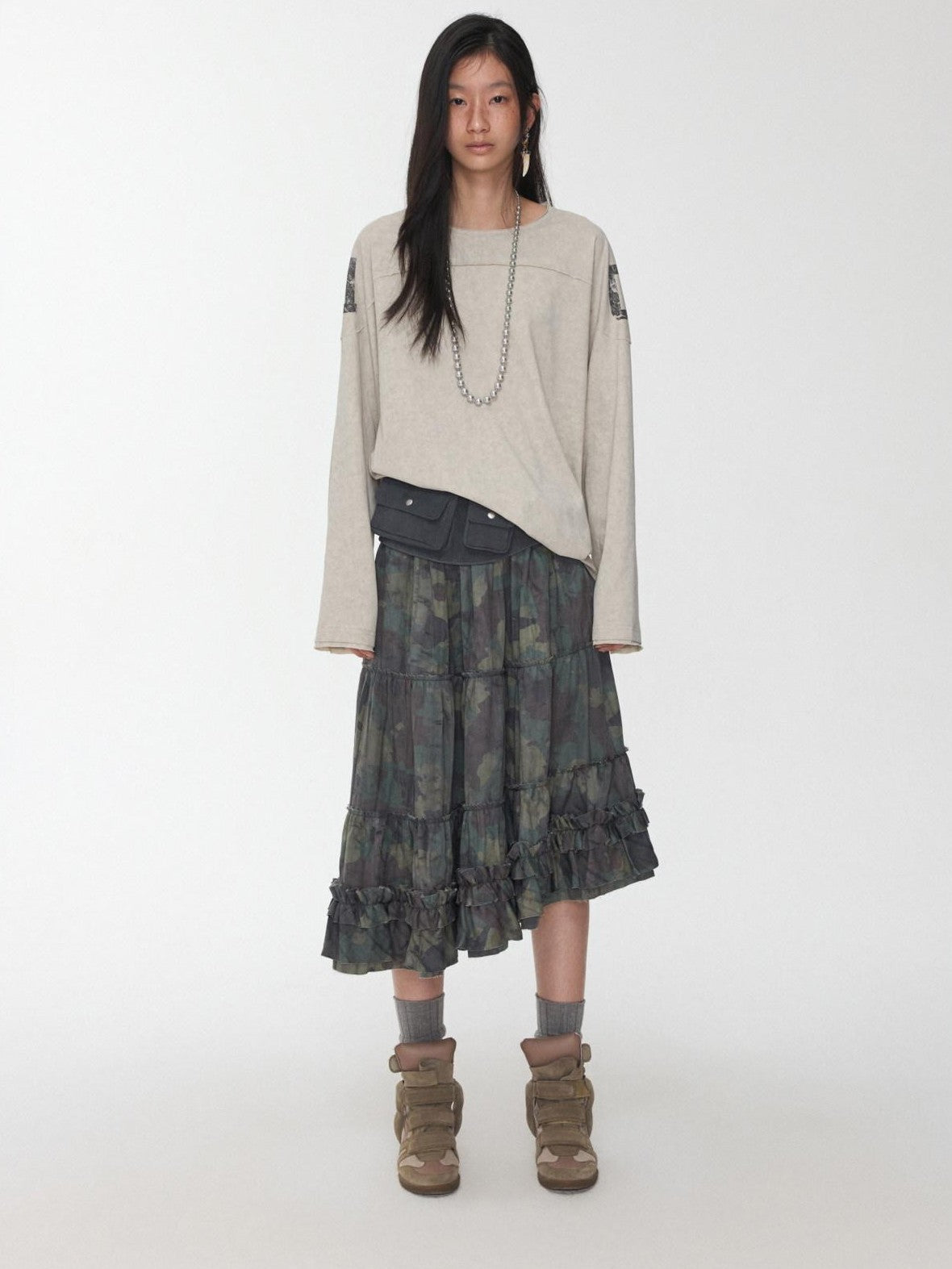 1JINN STUDIO Oversize Football Print Crystals Women&