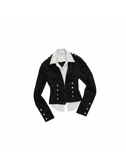 1JINN STUDIO Palace Faux Two Piece Double Breasted Slim Women&