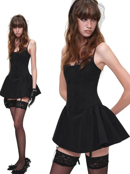 1JINN STUDIO Patchwork Lace Napoleon Double Breasted Cinched Waist Women&