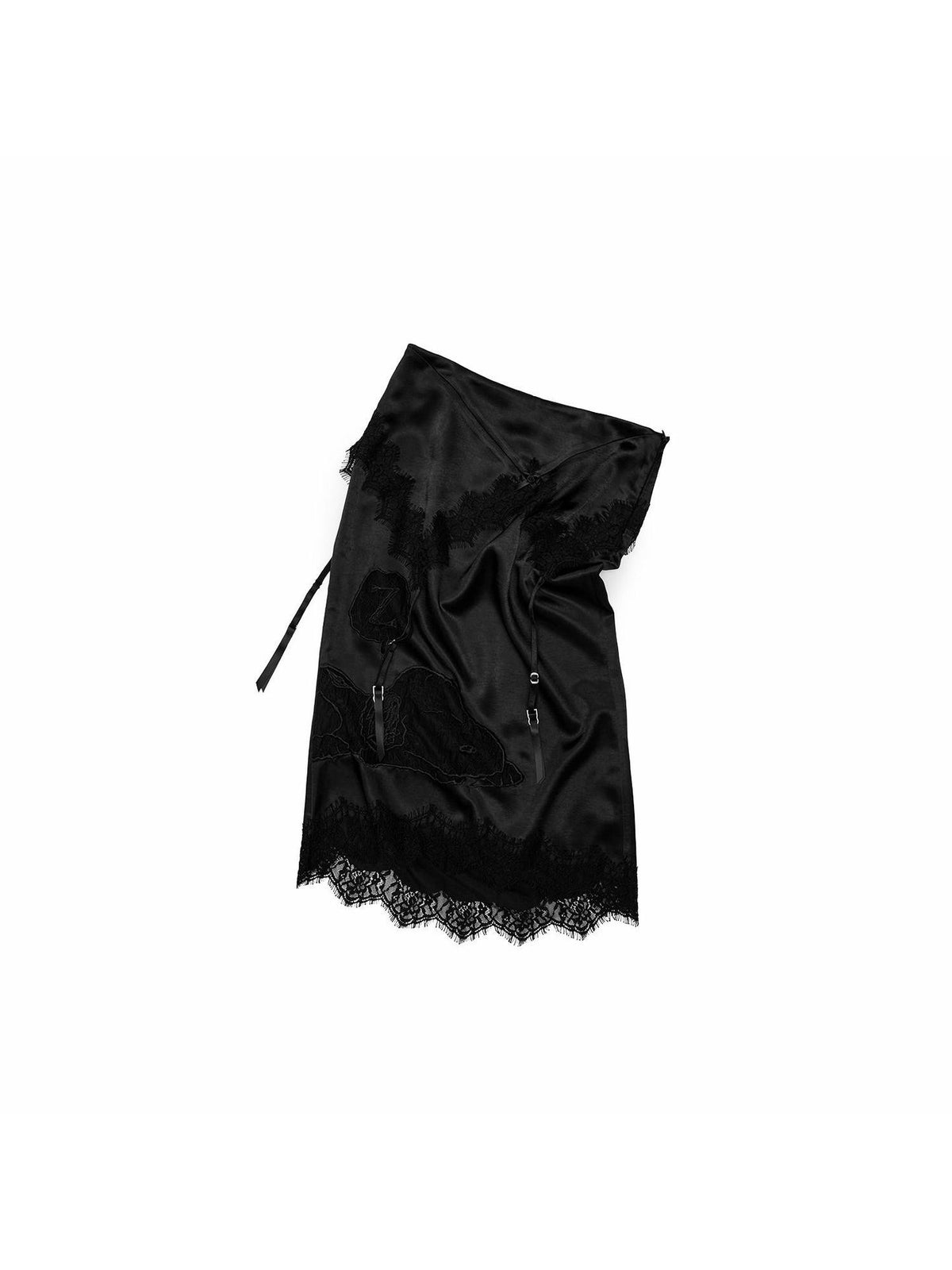 1JINN STUDIO Pencil Low Waist Lace Splice Deconstructed Women&