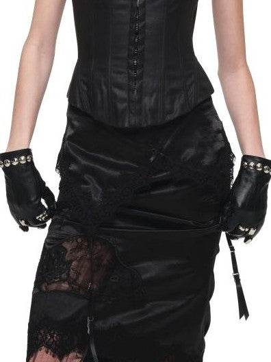1JINN STUDIO Pencil Low Waist Lace Splice Deconstructed Women&